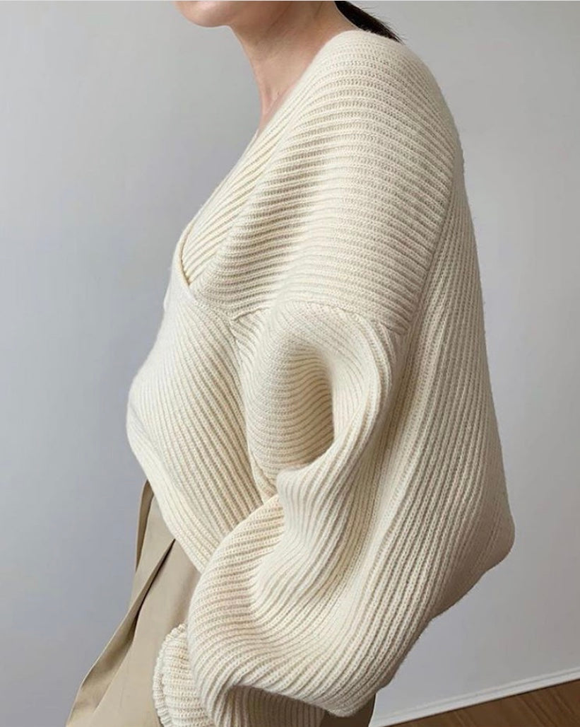Maison Léa™ | Pull en tricot croisé chic