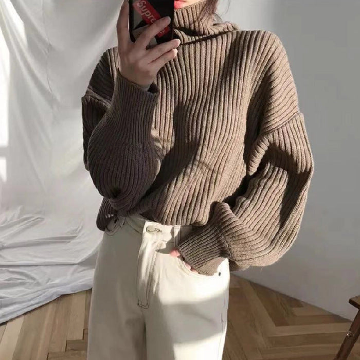 Maison Léa™ | Luxe Pull à col roulé et à manches ballon