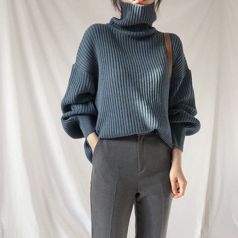 Maison Léa™ | Luxe Pull à col roulé et à manches ballon