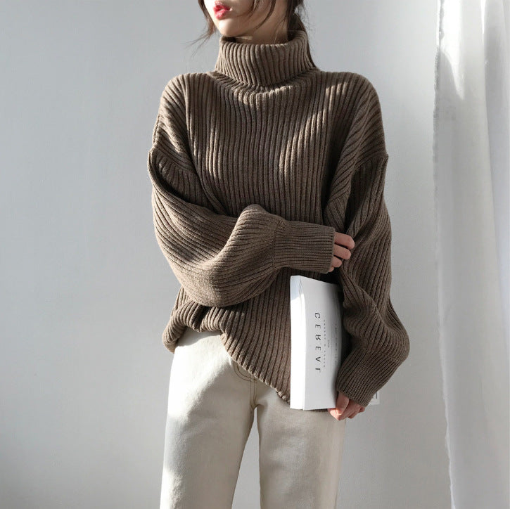 Maison Léa™ | Luxe Pull à col roulé et à manches ballon