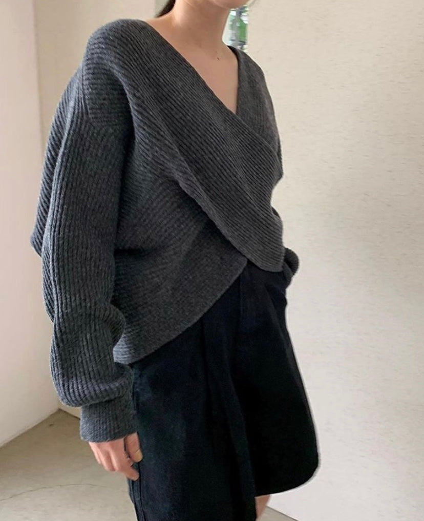 Maison Léa™ | Pull en tricot croisé chic