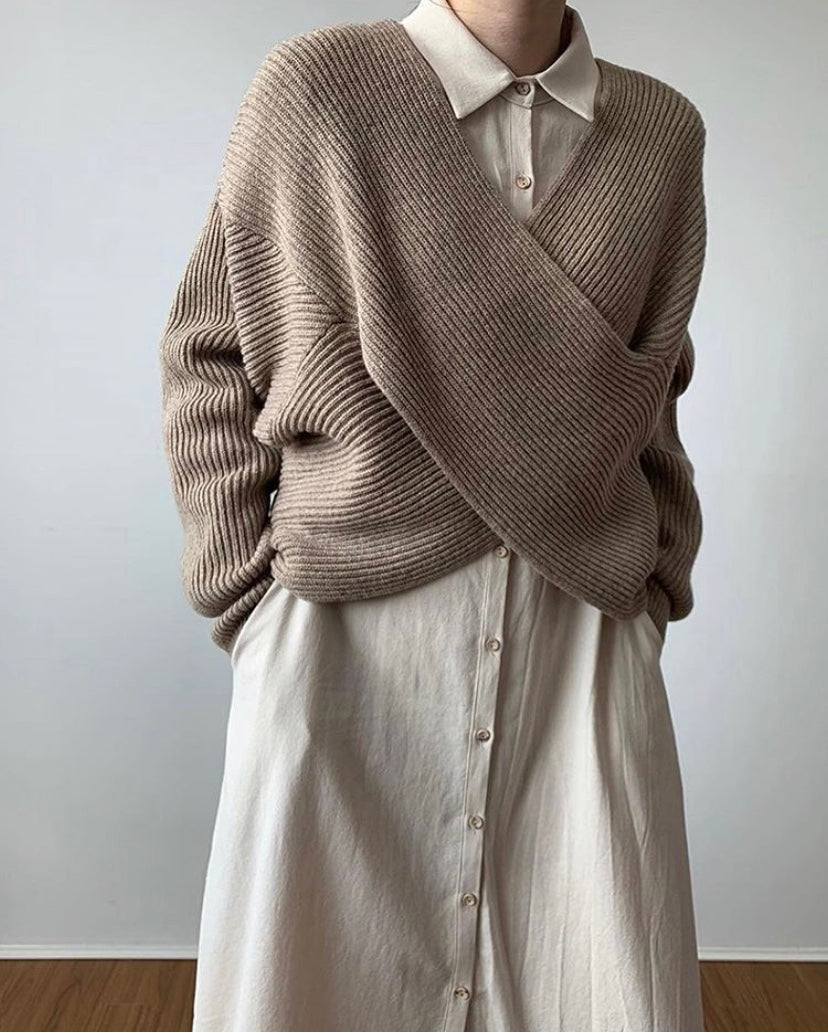 Maison Léa™ | Pull en tricot croisé chic
