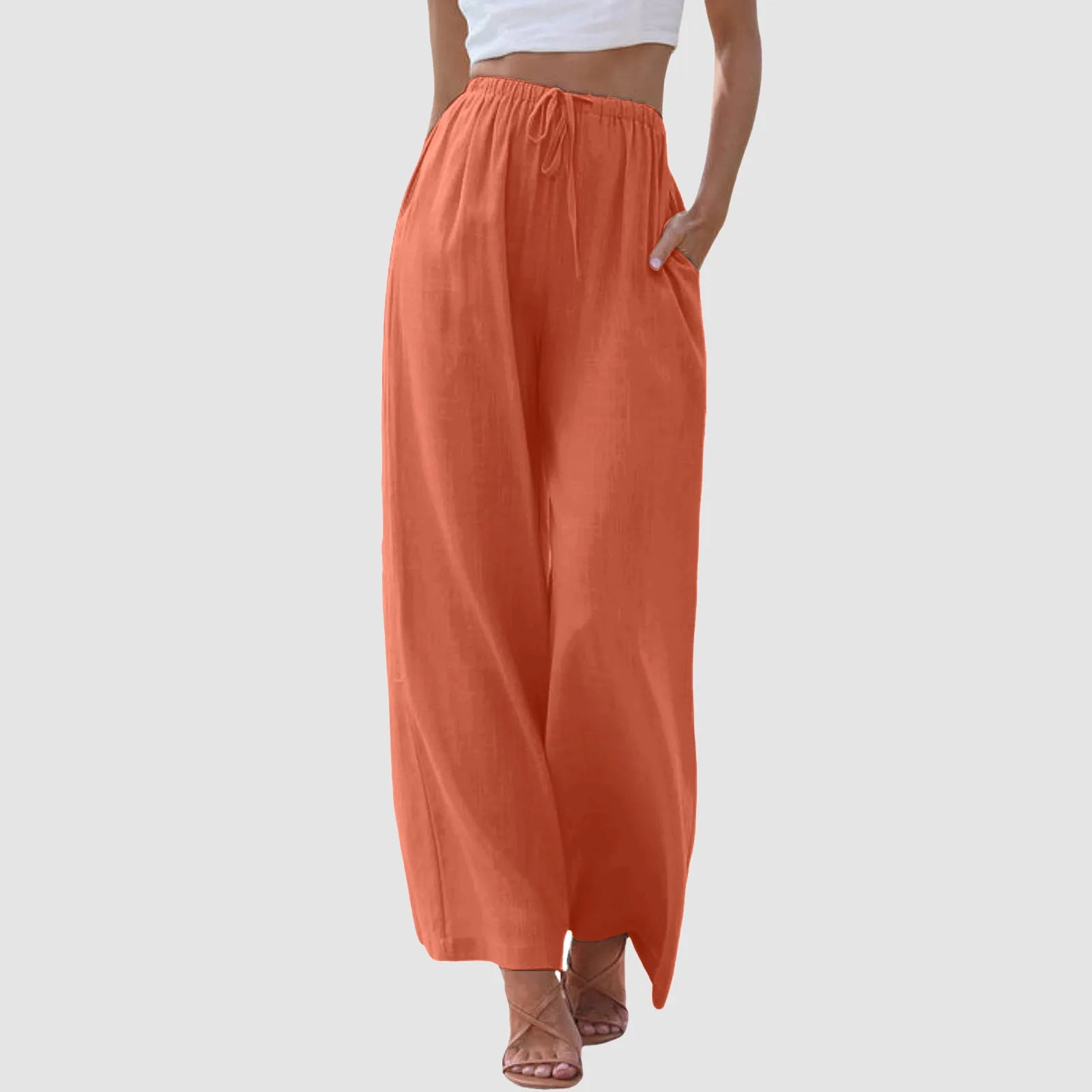 Maison Léa™ | Pantalon confort à jambe large et taille haute