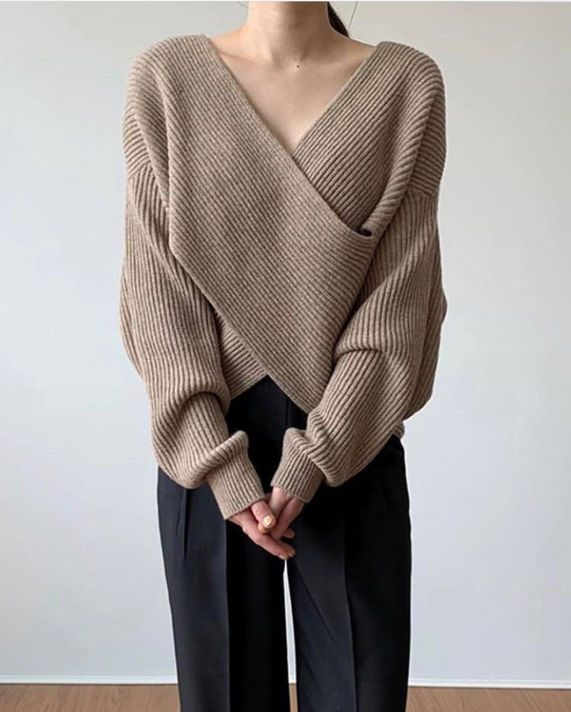 Maison Léa™ | Pull en tricot croisé chic