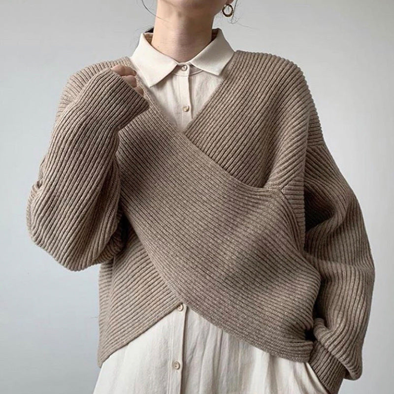 Maison Léa™ | Pull en tricot croisé chic