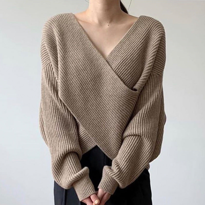 Maison Léa™ | Pull en tricot croisé chic