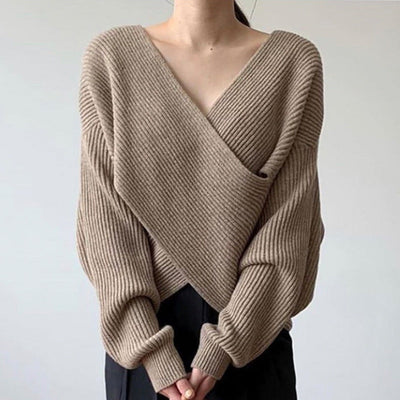 Maison Léa™ | Pull en tricot croisé chic