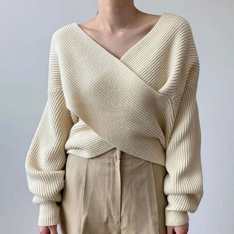 Maison Léa™ | Pull en tricot croisé chic