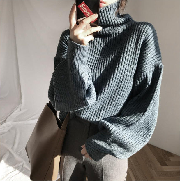 Maison Léa™ | Luxe Pull à col roulé et à manches ballon
