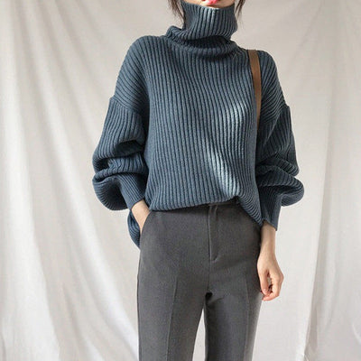Maison Léa™ | Luxe Pull à col roulé et à manches ballon