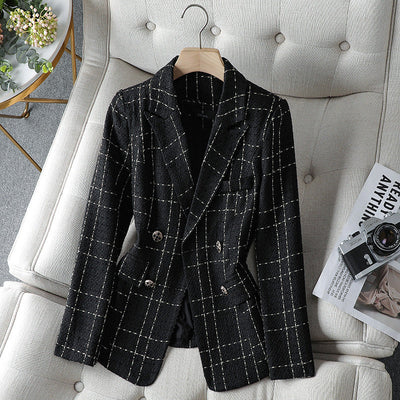 Amira Textured Plaid Blazer