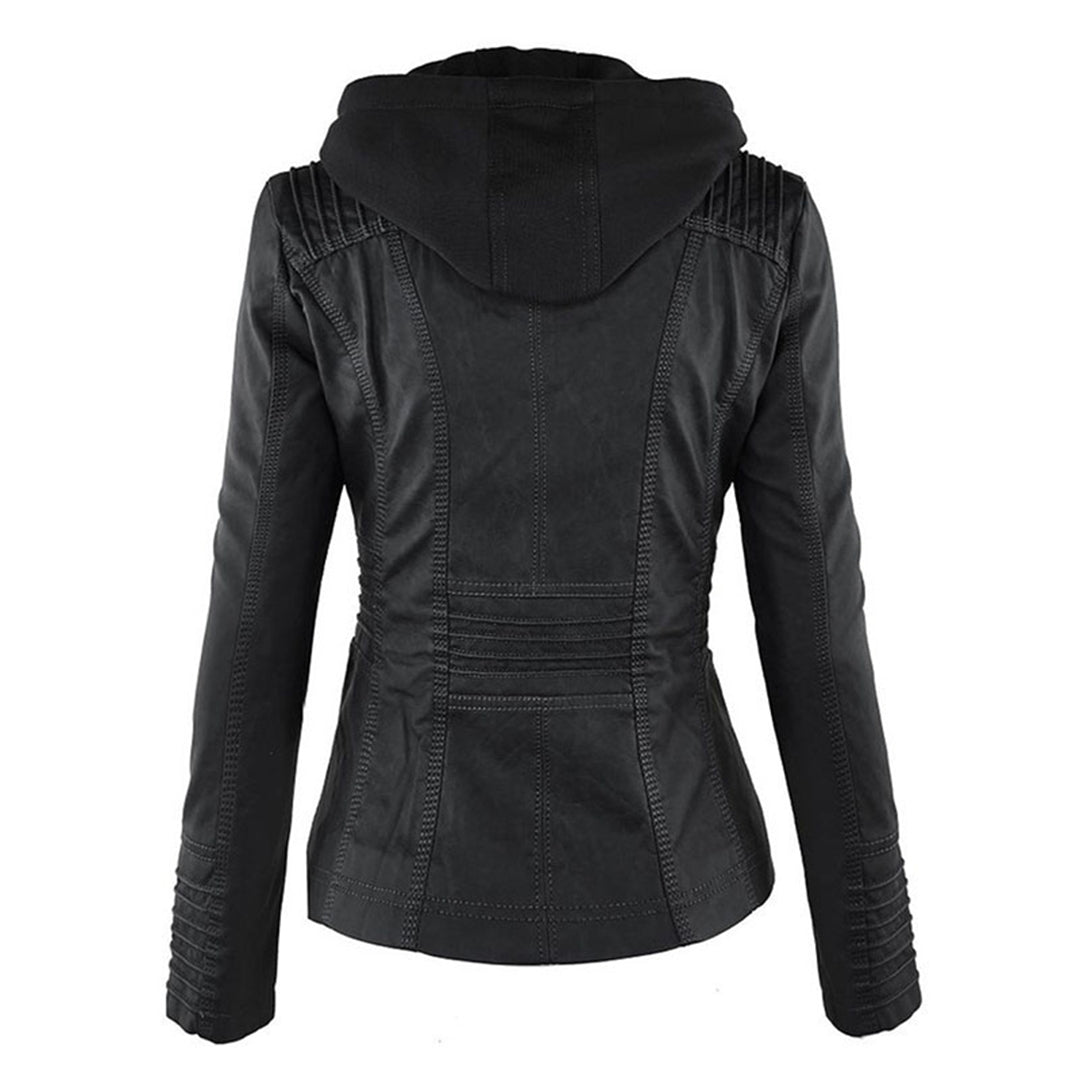 Sabine™ | Veste moderne en cuir avec capuche