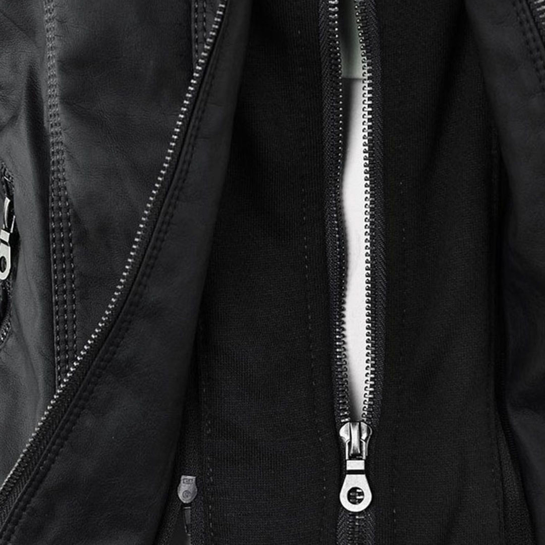 Sabine™ | Veste moderne en cuir avec capuche