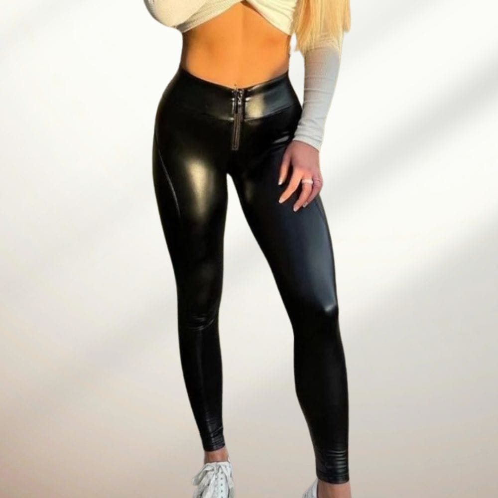 Legging simili cuir galbant