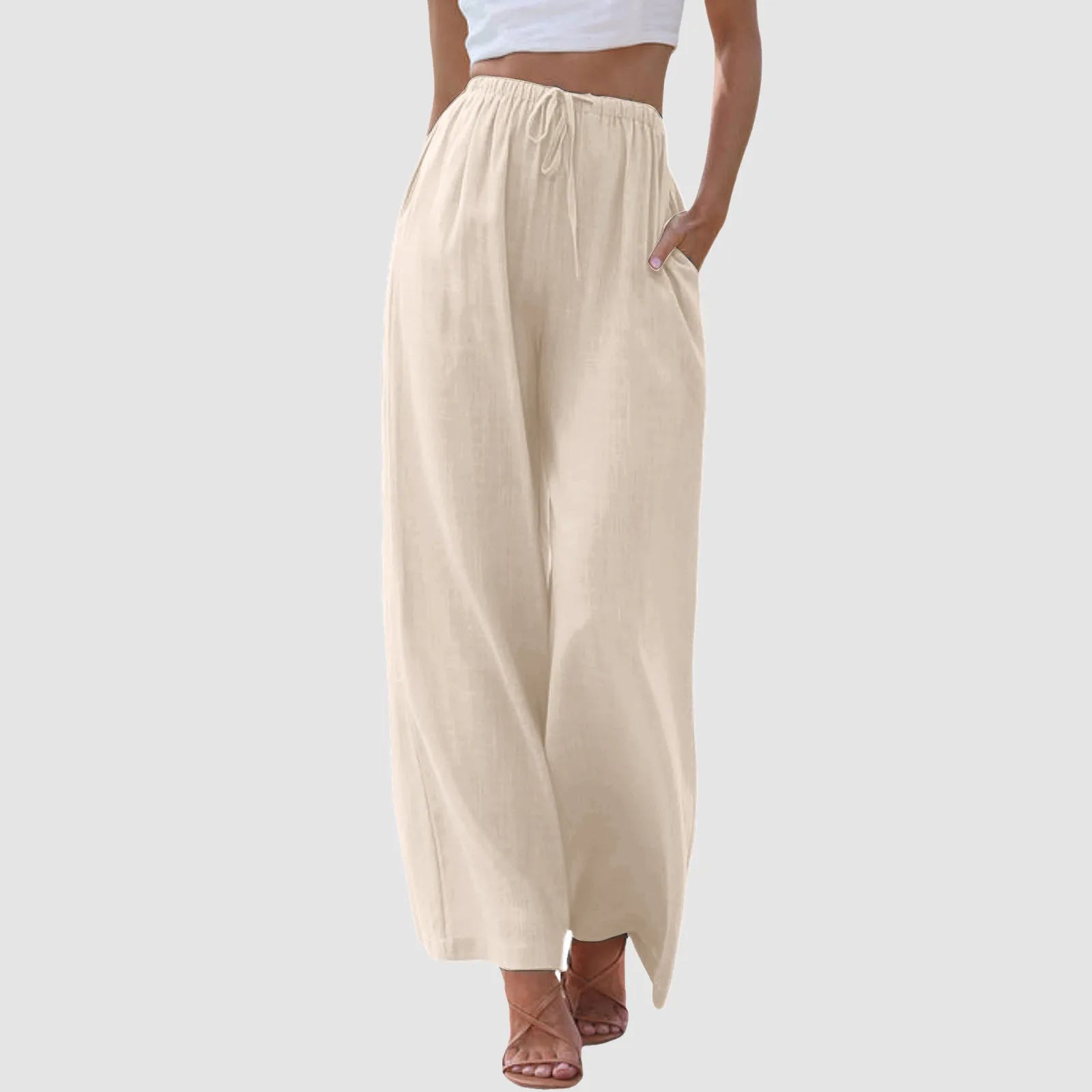Maison Léa™ | Pantalon confort à jambe large et taille haute