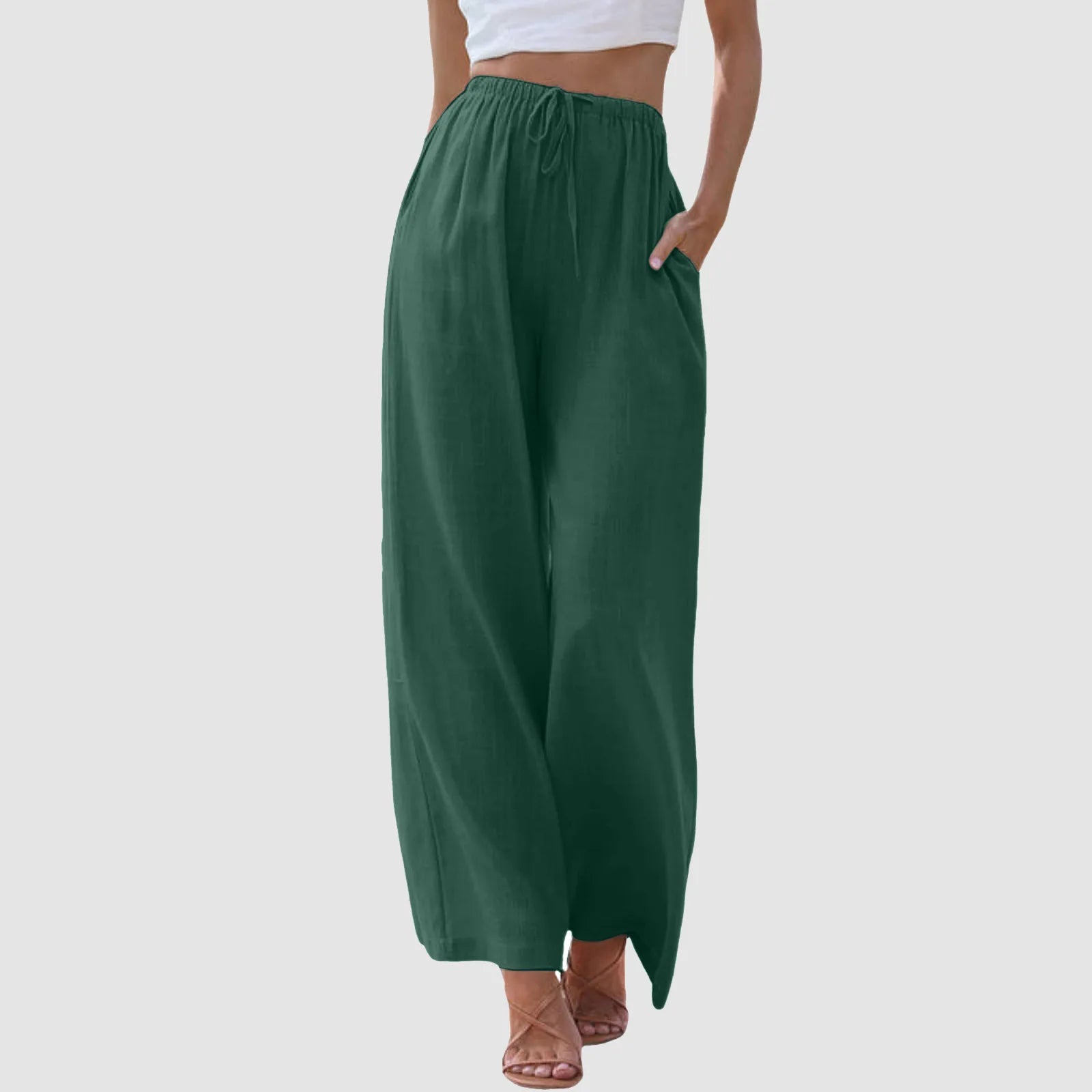 Maison Léa™ | Pantalon confort à jambe large et taille haute