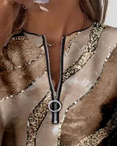 Selvara | Mikina s polovičním zipem a vintage potiskem