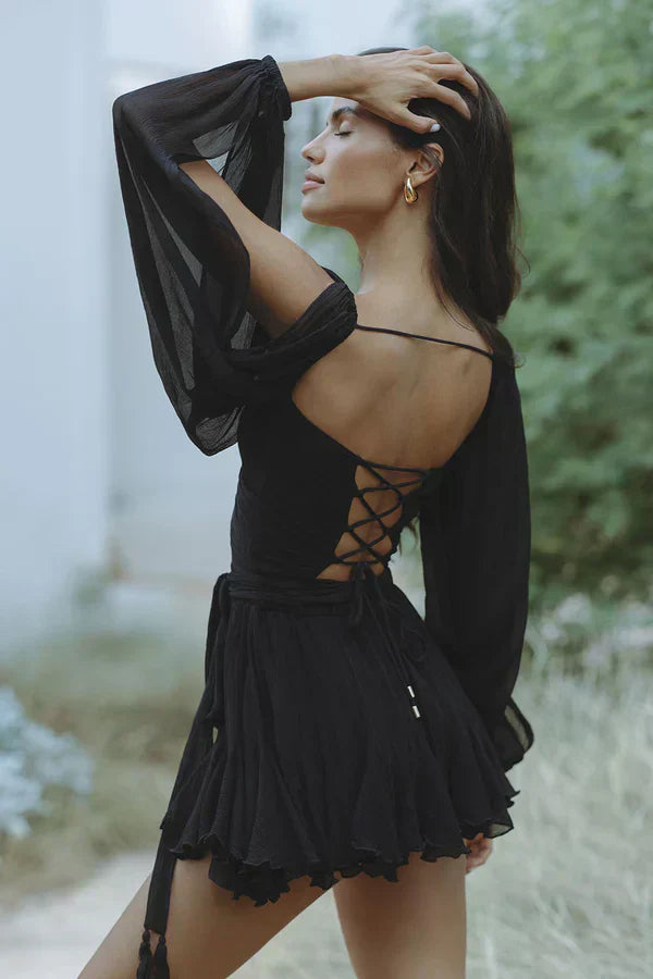 Maison Léa™ | Robe fluide à manches voilées