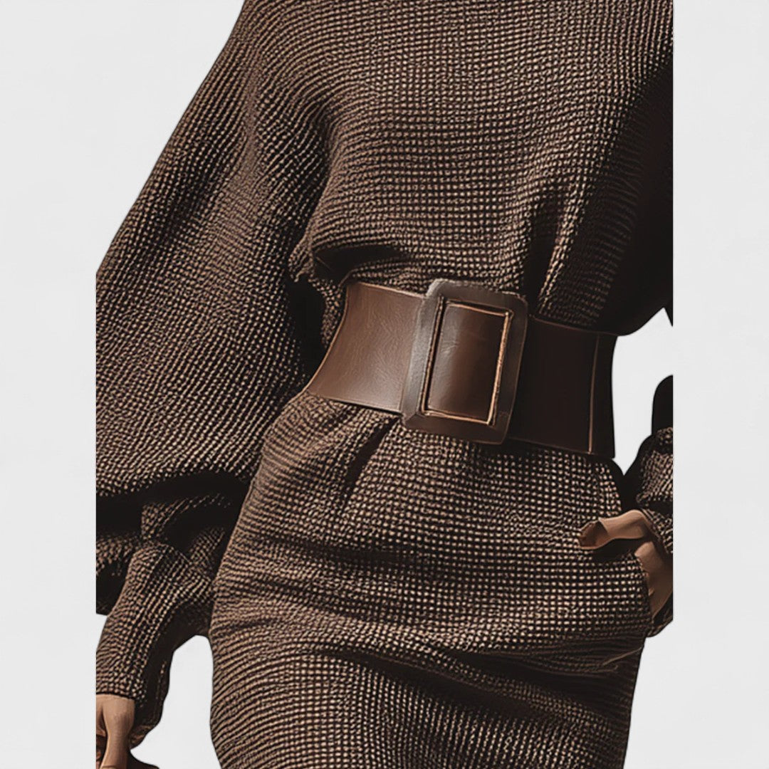 Nadia | Krátké pletené šaty s páskem v pase