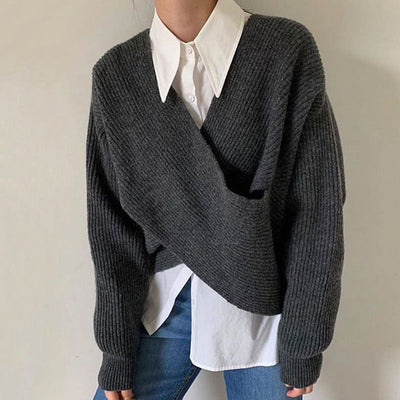 Maison Léa™ | Pull en tricot croisé chic