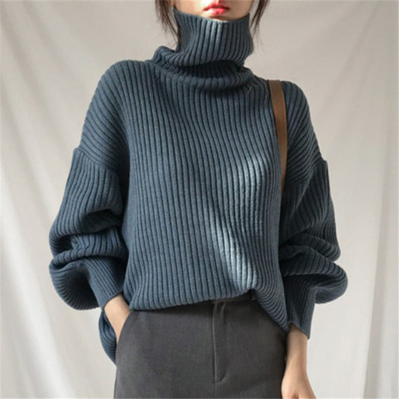 Maison Léa™ | Luxe Pull à col roulé et à manches ballon